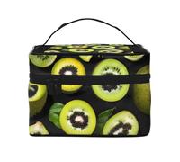 Versatile LargeGreen Kiwi Cosmetic Bag: Water-Resistant Toiletry Organizer for Women Men â€“ Ideal for Gym Workouts, Vacations, and Business Trips
