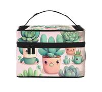 Versatile LargeLovely Succulent Plants Cosmetic Bag: Water-Resistant Toiletry Organizer for Women Men â€“ Ideal for Gym Workouts, Vacations, and Business Trips