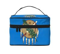 Versatile LargeOklahoma State Flag Cosmetic Bag: Water-Resistant Toiletry Organizer for Women Men â€“ Ideal for Gym Workouts, Vacations, and Business Trips