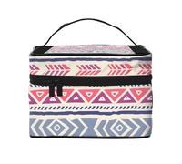 Versatile LargePlain Geometric Floral Pattern Cosmetic Bag: Water-Resistant Toiletry Organizer for Women Men â€“ Ideal for Gym Workouts, Vacations, and Business Trips