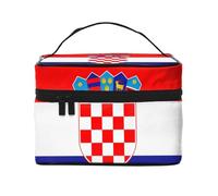 Versatile LargeRepublic of Croatia Flag Cosmetic Bag: Water-Resistant Toiletry Organizer for Women Men â€“ Ideal for Gym Workouts, Vacations, and Business Trips