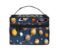 Versatile LargeSolar System Planets Cosmetic Bag: Water-Resistant Toiletry Organizer for Women Men â€“ Ideal for Gym Workouts, Vacations, and Business Trips