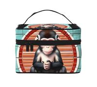 Versatile LargeThe Silent Monkey Cosmetic Bag: Water-Resistant Toiletry Organizer for Women Men â€“ Ideal for Gym Workouts, Vacations, and Business Trips