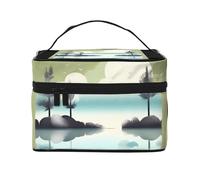 Versatile LargeTranquil Lakes Cosmetic Bag: Water-Resistant Toiletry Organizer for Women Men â€“ Ideal for Gym Workouts, Vacations, and Business Trips