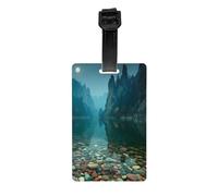 Versatile Luggage Tag PVC Light Durable Exquisite Clear River Water Print for Quickly Find Your Luggage