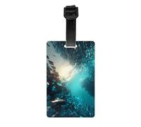 Versatile Luggage Tag PVC Light Durable Exquisite Deep-sea Fish Print for Quickly Find Your Luggage