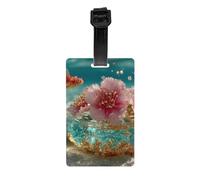 Versatile Luggage Tag PVC Light Durable Exquisite Fishes in Bloom Print for Quickly Find Your Luggage