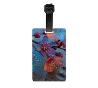 Versatile Luggage Tag PVC Light Durable Exquisite Flowers On The Beach Print for Quickly Find Your Luggage
