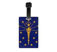 Versatile Luggage Tag PVC Light Durable Exquisite Indiana State Flag Print for Quickly Find Your Luggage