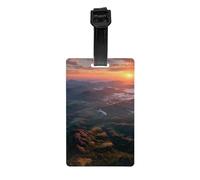 Versatile Luggage Tag PVC Light Durable Exquisite Mountains Sunrise Print for Quickly Find Your Luggage