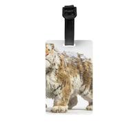 Versatile Luggage Tag PVC Light Durable Exquisite Sad Tiger Print for Quickly Find Your Luggage