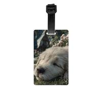Versatile Luggage Tag PVC Light Durable Exquisite Sleeping Puppy Print for Quickly Find Your Luggage