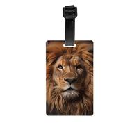 Versatile Luggage Tag PVC Light Durable Exquisite The Lion's Gaze Print for Quickly Find Your Luggage