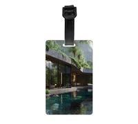 Versatile Luggage Tag PVC Light Durable Exquisite Valley Villa Print for Quickly Find Your Luggage