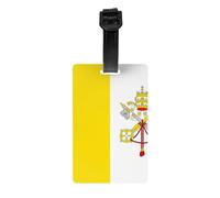 Versatile Luggage Tag PVC Light Durable Exquisite Vatican Flag Print for Quickly Find Your Luggage