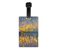 Versatile Luggage Tag PVC Light Durable Exquisite Water Reflections Print for Quickly Find Your Luggage