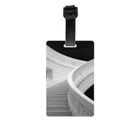 Versatile Luggage Tag PVC Light Durable Exquisite White Staircase Print for Quickly Find Your Luggage