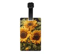 Versatile Luggage Tag PVC Light Durable Exquisite with the Yellow Sunflower Print for Quickly Find Your Luggage