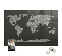 Versatile Magnetic Board for Pub and Café 90x60 Names of the Continents
