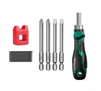 Versatile Magnetic Ratchet Screwdriver Set Featuring 3-Speed Action, Anti-Slip Handle and Assorted Bits for Home Improvement and Precision Repairs(C)