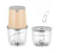 Versatile Meat Grinder, Electric Food Chopper Portable Sausage Maker Stuffer With Dual Processing Bowl For Meat Mince(Yellow)
