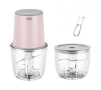 Versatile Meat Grinder, Electric Food Chopper Portable Sausage Maker Stuffer With Dual Processing Bowl For Meat Mince(Pink)