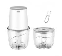 Versatile Meat Grinder, Electric Food Chopper Portable Sausage Maker Stuffer With Dual Processing Bowl For Meat Mince(White)