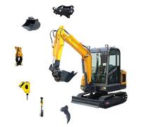 Versatile Mini Excavator - Hydraulic Crawler Digger for Efficient Bulldozing and Ditch Cleaning, Available in 1T - 3.5T Models, Perfect Excavation Machinery for Yard Work and Landscaping
