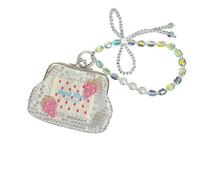 Versatile Miniature Wallet Keychain Accessory Featuring Trendy Polkas Dot Print and Spacious Interior for Coin PU Leather Holder