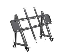 Versatile Mobile TV Mount Stand, Low Height Floor Monitor Cart for Office Setup, 32 inch to 70 inch,Black-55 inch to 85 inch