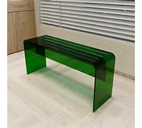 Versatile Modern Acrylic Bench 31.5in Backless Lounge Chair & Shoe Changing Stool for Living Room Bedroom Entryway or Retail - Stylish Green Accent Furniture