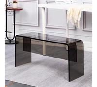 Versatile Modern Acrylic Bench 39.4in Backless Lounge Chair & Shoe Changing Stool for Living Room Bedroom Entryway or Retail Spaces - Stylish Grey Design