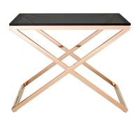 Montril Glass Top Criss Cross End Table - Gold