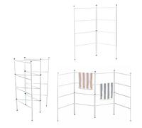 Versatile Multi-Section Folding Clothes Dryer | Indoor Outdoor Drying Rack - 2/3/4 Panel Horse Gate Design | Sturdy Plastic and Metal Airer | Space-Saving Foldable Laundry Organizer | White (3 PANEL)