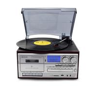 Versatile Multifunctional Vintage Phonograph 3 Speed Adjustable Vinyl Record Player with CD Cassette FM/AM Radio Widespread Application