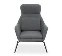 Versatile Natural Chair With Black Metal Frame, Easy Care Fabric Chair, Long-Lasting Indoor Dining Armchair