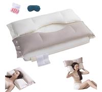 Versatile Neck And Shoulder Support Bed Pillow, Soft And Firm Dual-Zone Neck Support, Split Design Sleeping Pillow, Finally Restful Sleep (Medium pillow (950g))