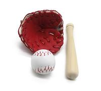 Versatile Newborn Props for Studio Or Home Photoshoots 3-Piece Set Baseball Bat and Glove Kit for Creativity Shots PU Leather Ball and Glove