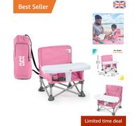 Versatile Pop 'N Sit Booster Seat in Pink: Perfect for Indoor/Outdoor Adventures