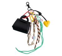 Versatile PU Leather Bag for Keys and Accessories Handbag Keyring Coin Purse with Braided Rope Handmade Keychain Portable Holder