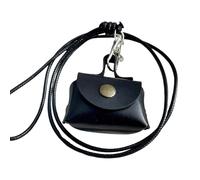 Versatile PU Leather Coin Case Necklace Bag for Coin Key Earphone Lipstick Small Bag Necklace for Modern Lady
