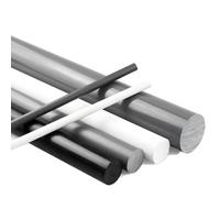 Versatile PVC Solid Round Rod, 495mm Bar for Valve/Tank Components, Diameters 8/10/12/15/20/25/30/35/40/45mm, White/Grey/Black(Grey,25mm 2Pcs)