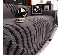 Versatile Reversible Sofa Cover - Grey 180x420cm (6x13.7ft) - Durable Sofa Protector & Slipcover for 3-Seater Sofas - Stylish Furniture Shield & Easy Clean