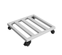 Versatile Rolling Metal Plant Stand with Removable Supports for Flower Pots & Aquariums, White Iron Starter Tray, 35x35 cm - Stylish & Functional Home Decor Solution