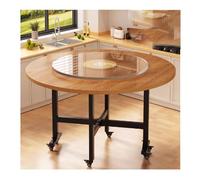 Versatile Round Drop Leaf Kitchen Table 100cm Folding Dining Table for Farmhouse & Living Room Exble Design Simple Wood C Dining Room Fur