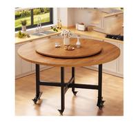 Versatile Round Drop Leaf Kitchen Table Folding Dining Table for Farmhouse & Living Room Expandable Design 100cm Wood h Perfect Space Saving Solut