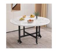 Versatile Round DropLeaf Folding Dining Table 100cm Extendable Table for Kitchen & Home SpaceSaving Design Modern White Finish