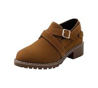 Versatile ’s Ankle Boots with Finish Adjustable Strap Side Zip Everyday Footwear for and Fall (Coffee, 7)