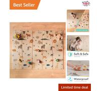 Versatile Safari Play Mat - Easy Clean, Foldable, and Reversible for Kids