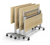 Versatile Set of 6 Folding Conference Tables - Large Rectangular Design with Quiet Wheels Perfect for Mobile Office & Classroom Meetings Ideal for Dynamic Collaborations & Events